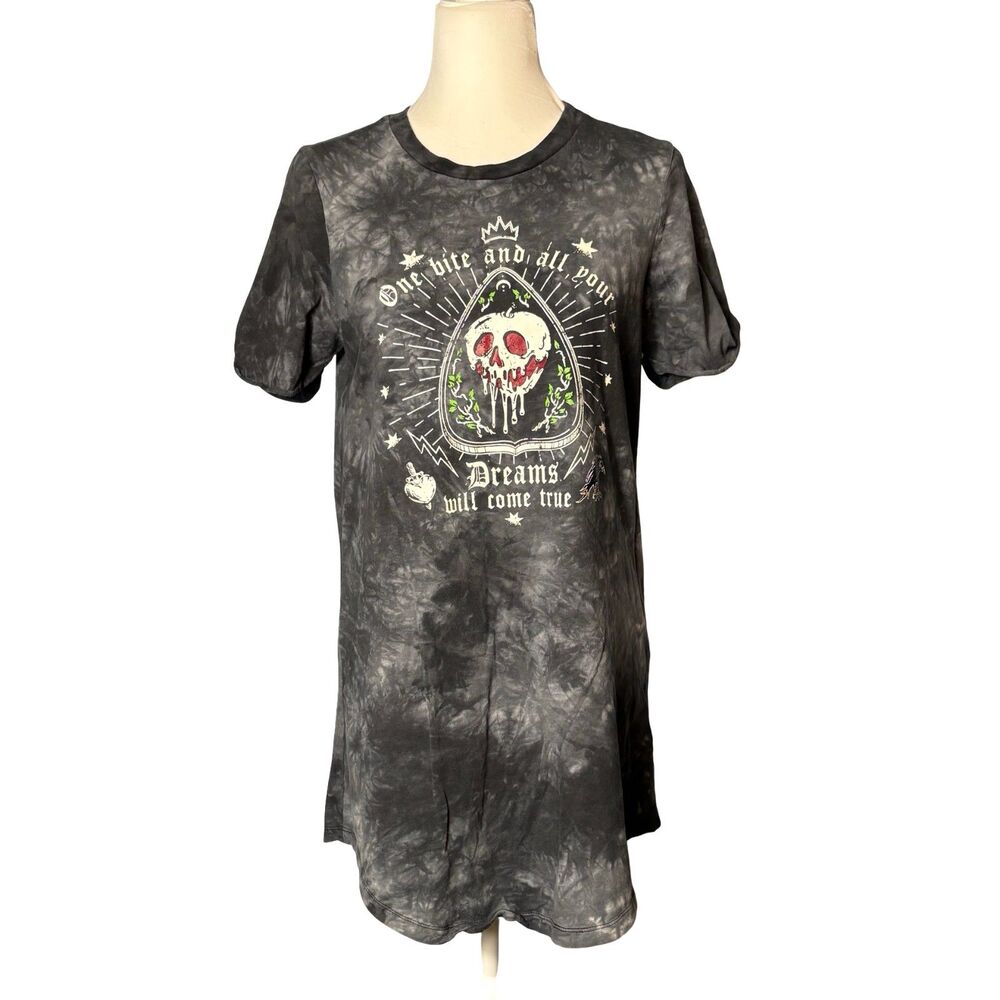 DISNEY VILLAINS EVIL QUEEN GRAPHIC TEE TIE DYE SKULL SIZE M GUC